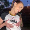 Femmes T-shirt Esthétique Summer Baby Tee Streetwear Gothique Harajuku Star Lettre Graphique Emo Tshirt Vintage Crop Top Femmes 2000s Y2K Vêtements 230511 U6PS