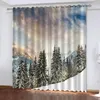 Curtain Snow Scene 3D Printing Curtains Beautiful Scenery Living Room Bedroom Drapes In Backdrop