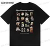 Мужские футболки Harajuku Tshirt Streetwear Harajuku Funny Cats печатные футболки с коротким рукавом мужчина летняя мода повседневная хлопок.