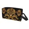 Cosmetic Bags Luxury Golden Baroque Floral Travel Toiletry Bag Women European Victorian Art Makeup Organizer Beauty Storage Dopp Kit