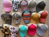 CRISSCROSS TRUCKER HIGH HATS CAPS WOMEN COTTONE LEOPARD PONY TAIL HATS苦しんでいる洗浄メッシュバックスポーツポニーテール野球帽