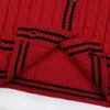 329 2023 Runway Sommer Marke Gleicher Stil Pullover Langarm Strickjacke Revers Hals Rot Schwarz Mode Kleidung Hohe Qualität Damen mingmo