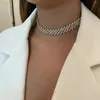 Łańcuchy luksusowe wielofunkcyjne kryształki krótkie naszyjniki choker błyszczący kryształowy kołnierz dla kobiet biżuteria ślubna szyi