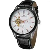 Handbandsur ForSining Fashion Tourbillion Luminous Hands Display äkta läder Men Mechanical Watch Top Automatisk handled