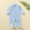 Pyjamas 100% bomulls sömnkläder baby romper sovare född sleepsuit pojke footies flicka enstycken 0-12 månader pyjamas vår sommar hösten 230511