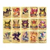 110PCS English Pokemon Gold Card Pack Vmax V GX EX DX Box Charizard Pikachu TAG COSPLAY Rare Collection Battle Cards Children Toys Gift Anime Party Birthday Gifts