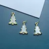 Charms julgran hängen kvinnor vit mopp havskal smycken gör mode diy halsband örhängen tillbehör