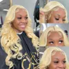 Pervian Hair 40 Inch 613 Honey Blonde Color Wig 13x4 HD Transparent Lace Frontal Wigs For Women Deep Body Wave Synthetic Wig For Women