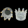 Smoke Shop Crown Glass Ash Tray Transparant voor sigaretten Tabaksas 50*60 mm met sigarettenhouder Tabaksaccessoire Groothandel Bong