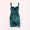 Hochwertiges Sommer-Samt-Bodycon-Kleid für Damen, Neuankömmlinge, gefüttertes grünes Partykleid, sexy Promi-Abend-Club-Nachtkleid