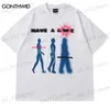 T-shirts voor heren hiphop t-shirt mensen schaduw grafische print punk gothic oversize t-shirt streetwear 2023 Harajuku mode casual losse tee tops t230512