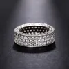 2023 Top Sell Wedding Rings Luxury Jewelry 925 Sterling Silver Flum Full Pave White 5A Cubic Zircon CZ Diamond 파티 여성 약혼 밴드 반지 선물