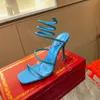 2023 Rene Caovilla Kadın Sandalet Tasarımcı Sandalet Lüks Margot Kristal Yılan yüksek topuklu 10 cm beden 35-42 süslenmiş