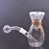 Nuevo diseño Hookah Beaker Glass Oil Burner Bong Water Pipes Material grueso para fumar Money Bag Forma Hand Smoking Water Pipe con 14mm Male Glass Oil Burner Pipe