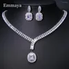 Collana Orecchini Set Emmaya Noble Cubic Zircon Jewelry Bridal Wedding Party For Female Dress-Up Geometry Shape Ornamento elegante