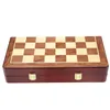 Schackspel 39 cm stor metalluppsättning 2 drottning fällbara träbräda handgjorda bitar bordsspel bärbara resor 230512