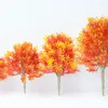 Kwiaty dekoracyjne 4 szt. Model klonu Mini przenośne fałszywe drzewo krajobrazowe Orange Greenery Scenerie Dostarcza dla ozdobnych ozdobnych dzieci