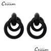 Charme Nouvelle Arrivée De Mode Za Or Métal Boucle D'oreille Pour Les Femmes Steam Punk Grand Rond Conception Déclaration Boucles D'oreilles Bijoux Geometr Dhgarden Dhoq1