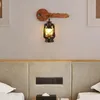 ウォールランプランプベッドルームキャンティーンライトレストランバー業界スタイルの木製と金属