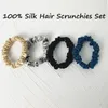 Волосы резиновые ленты 3pcs 100 настоящие шелковые скинны Screangie Set Set Elastic Band Havd Havd для женщин -девочек Ширина 13 см 230512