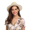 Chapeaux à large bord été Panama chapeau de paille pour femmes rouleau pliable armure casquette de soleil fille plage vacances Fedora dame en gros