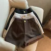 Shorts Winter Wool Shorts For Girls A-Line High Waist Short Trousers Bottom Children Causal High Waist Solid Short Pants For Kids 230512