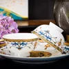 ディナーウェアセットJingdezhen 60ヘッドボーンチャイナテーブルウェアゴールドボウルと料理セット家庭ヨーロッパのセラミックギフト