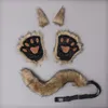 Headwear Hair Accessories Costume Set Ears Tail Paw Gloves Animal Fancy Kit for Adults Halloween Cosplay s 230512