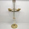 W stylu dekoracji imprezy Wysoki złoty kryształ ślubny Candelabra Centerpiece stojak na wazon stolik Yudao1845