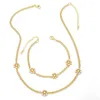 Naszyjniki wisiorek Flola luksusowy złoty kubański łańcuch łańcuchowy dla kobiet miedziane białe perły stokrotkowe prezenty biżuterii NKEB296