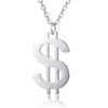 Chaînes Dames Femmes Rolo Lien Chaîne Argent Couleur En Acier Inoxydable Argent Dollar Symbole Charme Pendentif Collier De Mode Bijoux DKN494