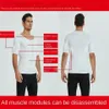 Men's Body Shapers Men Body Shaper Fake Muscle Enhancers ABS Invisible Pads Top Cosplay Chest Shirts Soft Protection Fitness Muscular Undershirt 230512