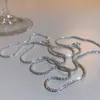 Chaînes bohême eau vague chaîne collier pour femme couleur argent femmes tour de cou bijoux cadeau en gros KAN234