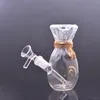 Heady Money Bag Bottle Mini Bongs en verre Poignée de tuyau de brûleur à mazout Narguilés Fumer Pipe à eau Recycleur Ash Catcher Bong avec brûleur à mazout en verre mâle de 14 mm et bol à tabac