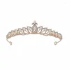 Hair Clips Baroque Pearls Crystal Bridal Tiaras Small Girls Crowns Rhinestone Princess Pageant Diadem Veil Tiara Wedding Accessories