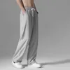 Pantalones de los hombres Pantalones Hombres Verano Moda fina Suelta Pierna ancha Cintura elástica simple Joggers casuales Hip Hop Pantalones retro Ropa Para Hombre Ocio 230512