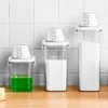 Storage Bottles Washing Powder Laundry Liquid Box Transparent Plastic Tank Bucket Moisture-Proof Sealed With Measuring Cup