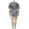 Tshirt da donna Plus size Donne Tops Leopard Print V Neck Shirt per Lady Summer Fashion Casual Outfit Female Club vestiti all'ingrosso 230511