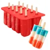 Glassverktyg Upors matklass Popsicle Silicone Forms 4/10 Cavity Hemmased Kitchen Silicone Popsicle Mold BPA Free Frozen Ice Pop Cream Maker 230512