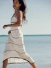 Повседневные платья летние женские пляжные платья вязаное сдержанное платье с длинным ремнем