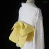 Cinturones de estilo japonés para mujer, Kimono Obi, faja de lona de Color sólido con nudo de lazo, accesorios tradicionales Yuakta, cinturón de cintura de vestido Vintage