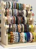 Sieradenzakken 5-laags houten armband Display Stand voor thuisorganisatie Store Tradeshow Bangle Storage Box Organizer