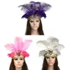 Hair Rubber Bands Peacock Kids Adults Band Halloween Carnival Feather Headdress Accessories 230512