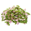Dekorativa blommor 100 st mini satin band blommor blad bröllop dekor applikationer sy diy huvudfärg: rosa