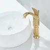 Bathroom Sink Faucets Basin Design Swan Faucet Gold/Black Plated Wash El Luxury Copper Gold Mixer Taps And Cold