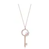 New Fashion 925 Sterling Silver Key Colar Pingente Colar Pingente Designer Partido Cola Cola Corrente Jóias Presente