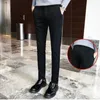 Men's Suits High Quality Suit Pants Men Fashion Society Mens Korean Loose Straight Casual Comfortable Trousers Z267