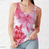 Women's Tanks Women's Sleeveless Fragmented Flower T-shirt 3D Printing Casual Summer Selling Temperament Tank Top Large