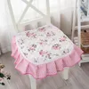 Pillow Home Lace Dining Chair Non-slip Autumn Winter Thickened Warm Stool Pad Pastoral Flower Pattern Seat Mat Decor