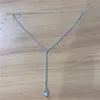 Choker Fashion Long Tassel Necklace Rhinestone Chain voor bruids trouwverklaring dikke Y Crystal Jewelry